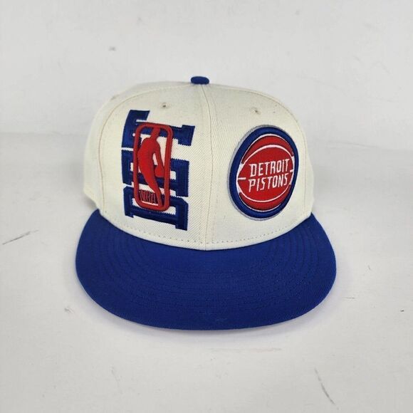 DETROIT PISTONS Draft 59FIFTY Fitted Closed Back New Era White Siz 7 Basketball - Picture 2 of 9